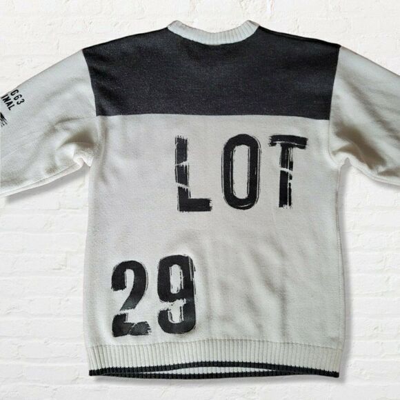 Lot 29 Sweater Vintage White with Black Text Men's Size XL - Picture 6 of 12